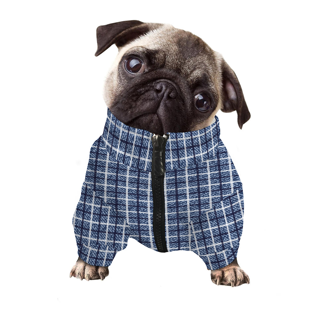 Denim Tattersall Pattern Print Dog Zip Up Jacket