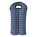 Denim Tattersall Pattern Print Double Neoprene Wine Tote