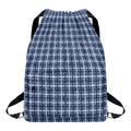 Denim Tattersall Pattern Print Drawstring Backpack