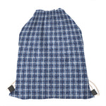 Denim Tattersall Pattern Print Drawstring Bag