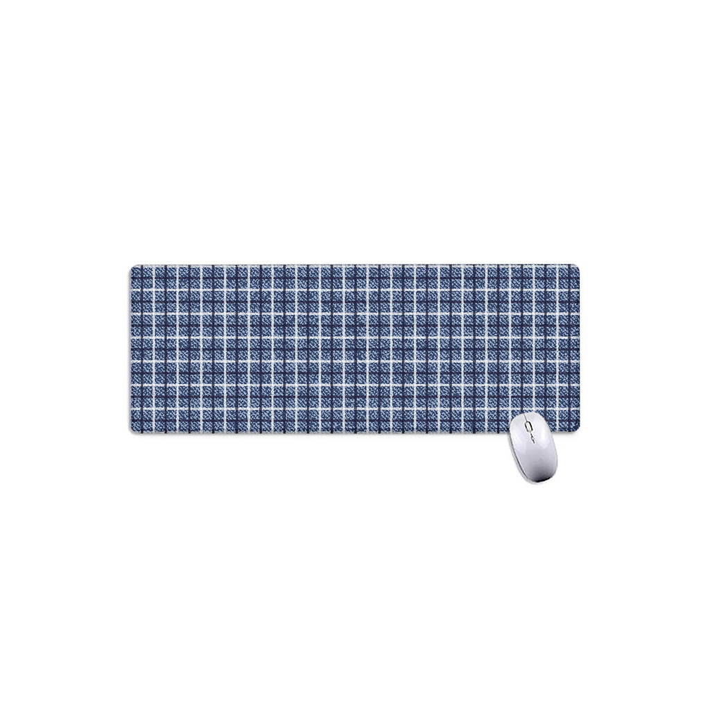 Denim Tattersall Pattern Print Extended Mouse Pad