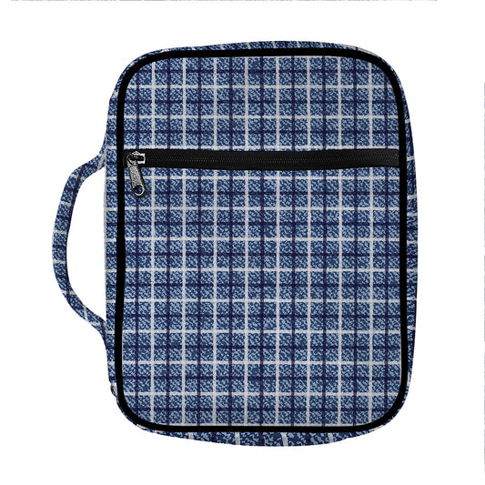 Denim Tattersall Pattern Print Front Pocket Bible Bag