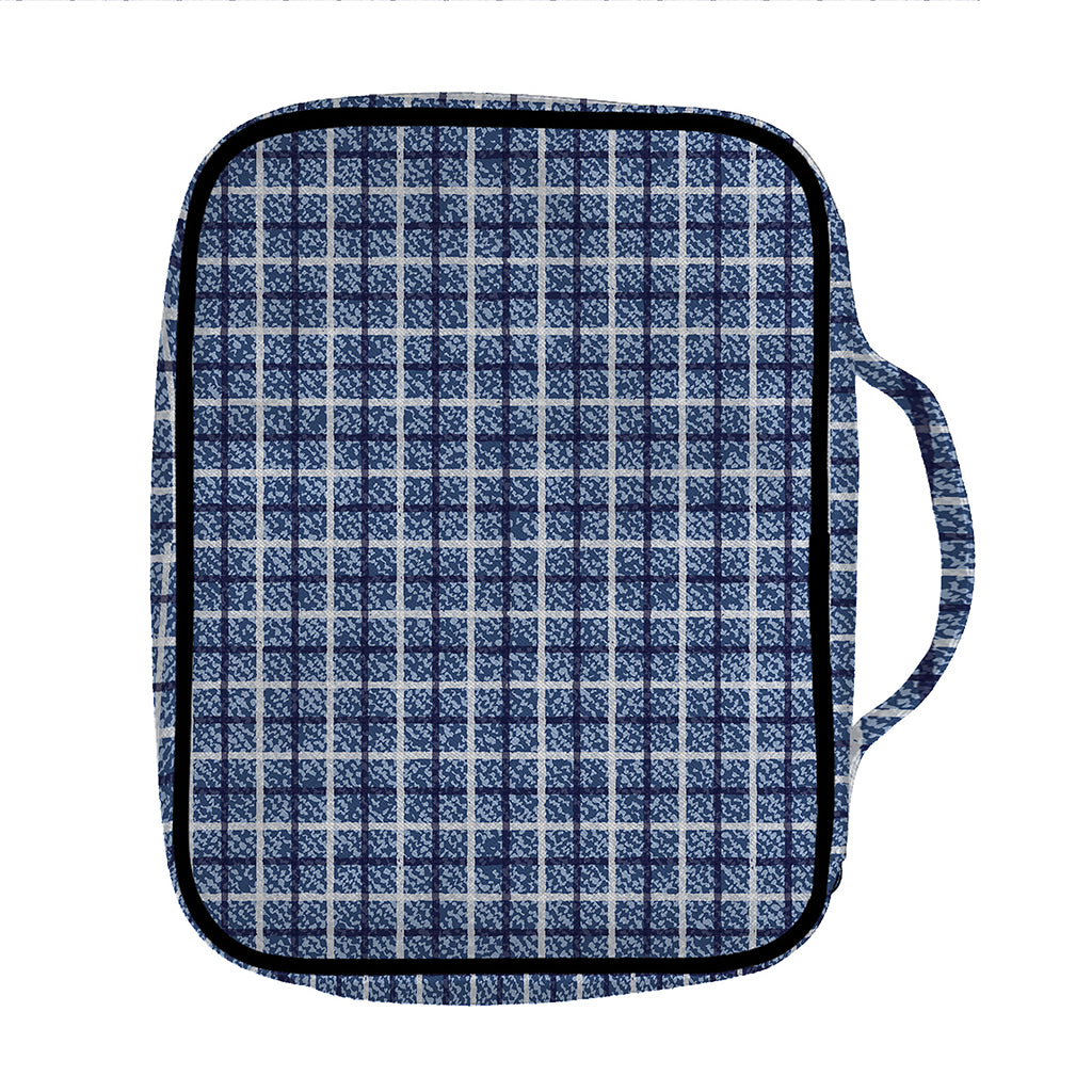 Denim Tattersall Pattern Print Front Pocket Bible Bag