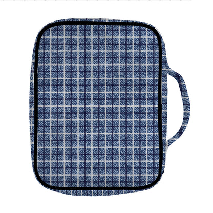 Denim Tattersall Pattern Print Front Pocket Bible Bag