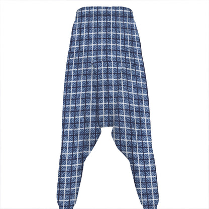 Denim Tattersall Pattern Print Hammer Pants