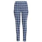 Denim Tattersall Pattern Print High-Waisted Pocket Leggings