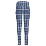 Denim Tattersall Pattern Print High-Waisted Pocket Leggings