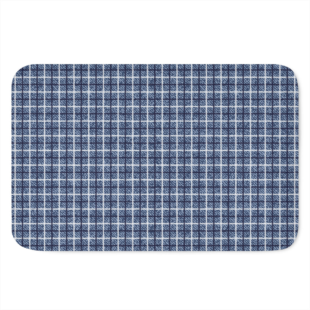 Denim Tattersall Pattern Print Indoor Door Mat