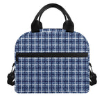 Denim Tattersall Pattern Print Insulated Lunch Bag