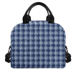 Denim Tattersall Pattern Print Insulated Lunch Bag
