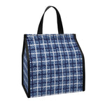 Denim Tattersall Pattern Print Insulated Lunch Tote