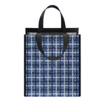 Denim Tattersall Pattern Print Insulated Lunch Tote