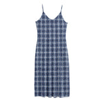 Denim Tattersall Pattern Print Jersey Midi Cami Dress