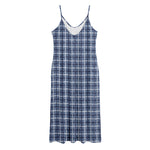 Denim Tattersall Pattern Print Jersey Midi Cami Dress