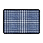 Denim Tattersall Pattern Print Kitchen Mat