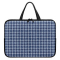 Denim Tattersall Pattern Print Laptop Sleeve With Handle