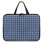 Denim Tattersall Pattern Print Laptop Sleeve With Handle