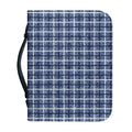 Denim Tattersall Pattern Print Leather Bible Cover