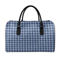 Denim Tattersall Pattern Print Leather Duffel Bag