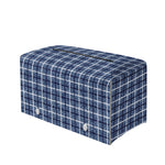 Denim Tattersall Pattern Print Leather Tissue Box Cover