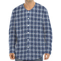Denim Tattersall Pattern Print Long Sleeve Baseball Jersey