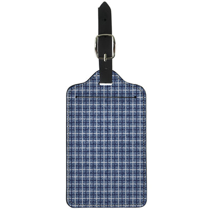 Denim Tattersall Pattern Print Luggage Tag