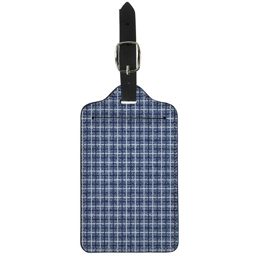 Denim Tattersall Pattern Print Luggage Tag