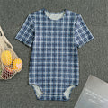 Denim Tattersall Pattern Print Men's Bodysuit