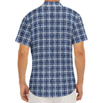 Denim Tattersall Pattern Print Men's Deep V-Neck Shirt