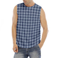 Denim Tattersall Pattern Print Men's Fitness Tank Top
