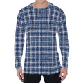 Denim Tattersall Pattern Print Men's Long Sleeve T-Shirt