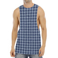 Denim Tattersall Pattern Print Men's Muscle Tank Top