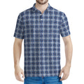 Denim Tattersall Pattern Print Men's Polo Shirt
