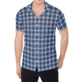 Denim Tattersall Pattern Print Men's Shirt