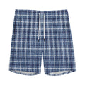 Denim Tattersall Pattern Print Men's Athletic Shorts