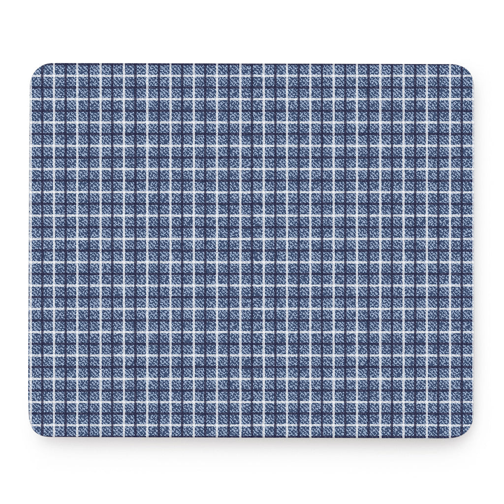 Denim Tattersall Pattern Print Mouse Pad