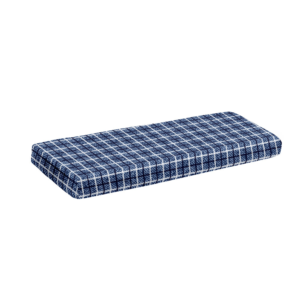 Denim Tattersall Pattern Print Piano Keyboard Cover