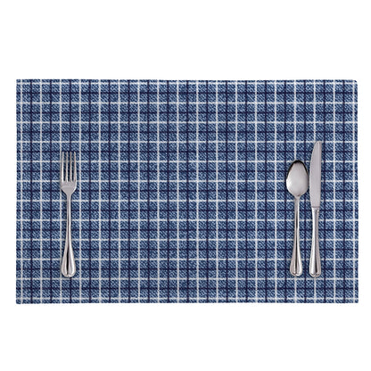 Denim Tattersall Pattern Print Placemat