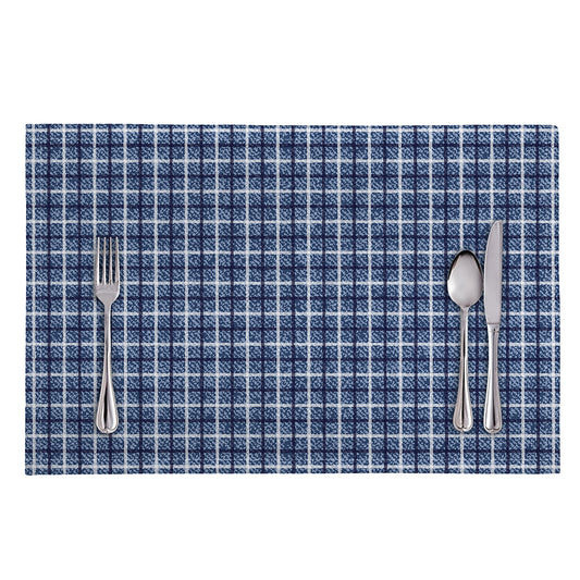 Denim Tattersall Pattern Print Placemat