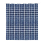 Denim Tattersall Pattern Print Polyester Shower Curtain