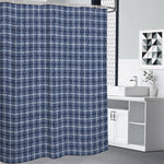 Denim Tattersall Pattern Print Premium Shower Curtain