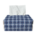 Denim Tattersall Pattern Print Rectangle Tissue Box Cover
