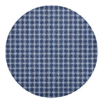 Denim Tattersall Pattern Print Round Blanket