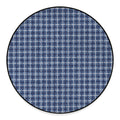 Denim Tattersall Pattern Print Round Floor Mat
