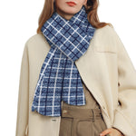 Denim Tattersall Pattern Print Scarf