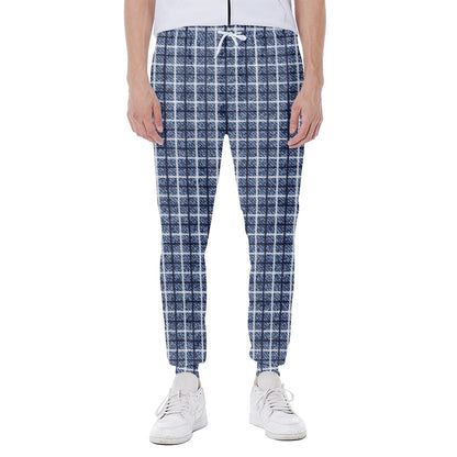 Denim Tattersall Pattern Print Scuba Joggers