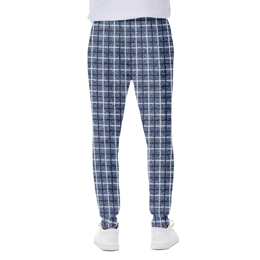 Denim Tattersall Pattern Print Scuba Joggers