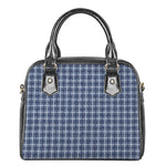 Denim Tattersall Pattern Print Shoulder Handbag