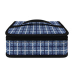 Denim Tattersall Pattern Print Small Lunch Bag