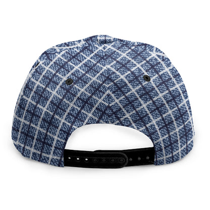 Denim Tattersall Pattern Print Snapback Cap